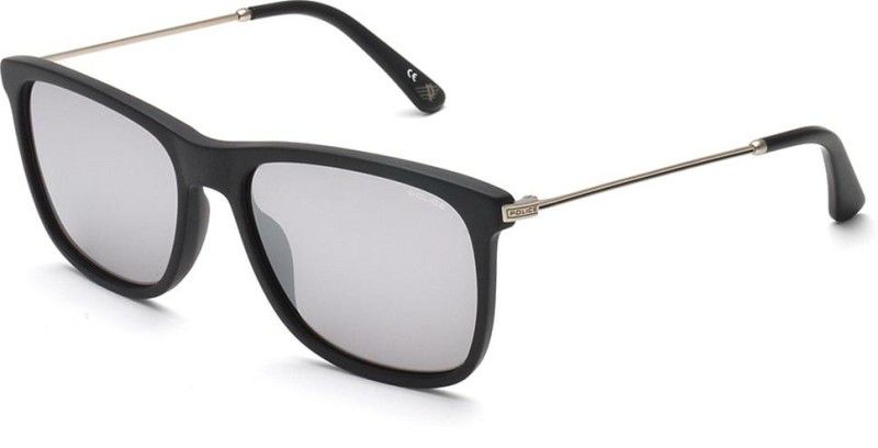 Mirrored Retro Square Sunglasses (56)  (For Men, Grey)