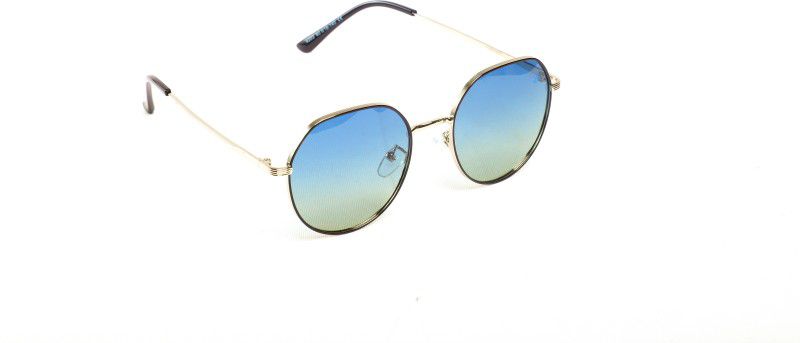 Polarized Round Sunglasses (55)  (For Men & Women, Blue)