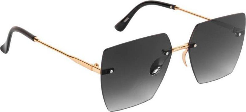 UV Protection Butterfly, Retro Square Sunglasses (60)  (For Men & Women, Black)