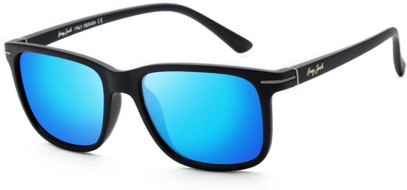 Polarized Rectangular Sunglasses (Free Size)  (For Men & Women, Blue)