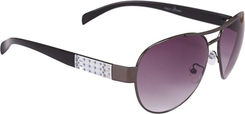 Oval Sunglasses (58)  (For Men, Black)