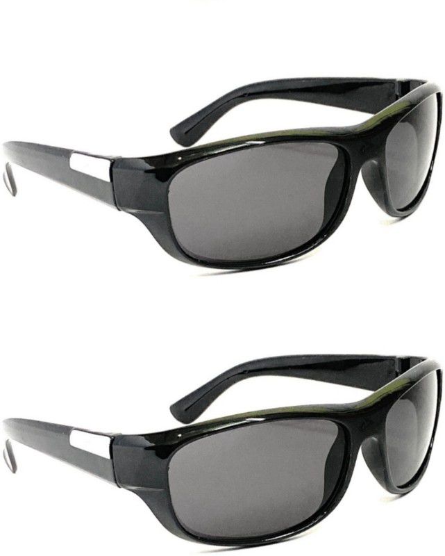Sports Sunglasses  (For Boys & Girls, Black)