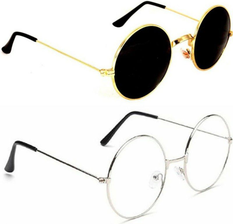 Others Round Sunglasses (Free Size)  (For Girls, Black)