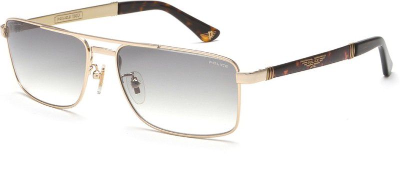 Gradient Rectangular Sunglasses (60)  (For Men & Women, Grey)