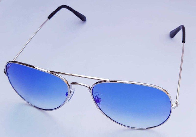 UV Protection, Riding Glasses Aviator Sunglasses (54)  (For Men & Women, Black, Blue)