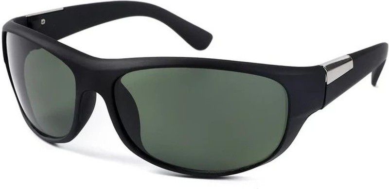 Toughened Glass Lens, UV Protection, Polarized Sports, Butterfly, Rectangular Sunglasses (Free Size)  (For Men & Women, Green)