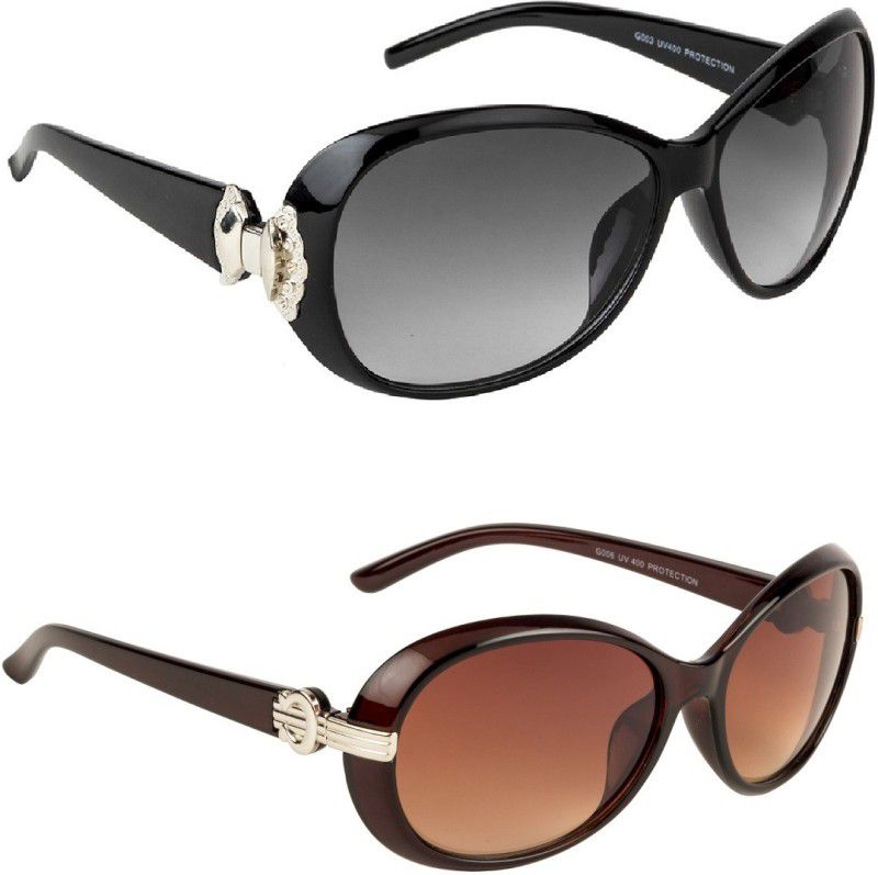 Butterfly Sunglasses  (For Men & Women, Black, Brown)