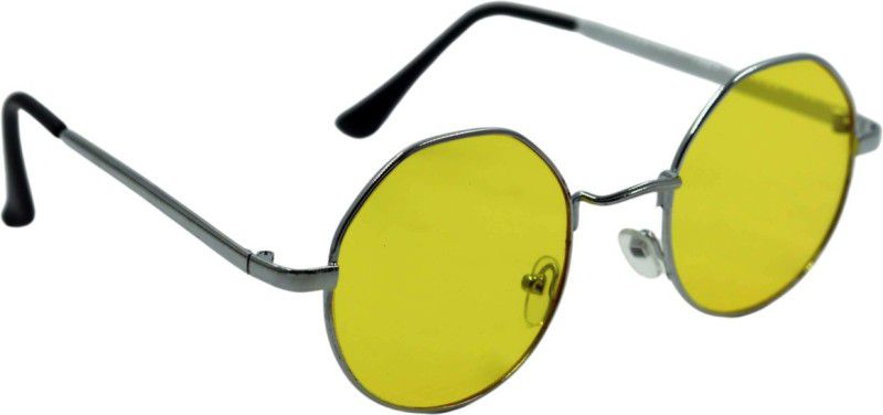 UV Protection Round, Oval, Sports Sunglasses (Free Size)  (For Men & Women, Yellow)