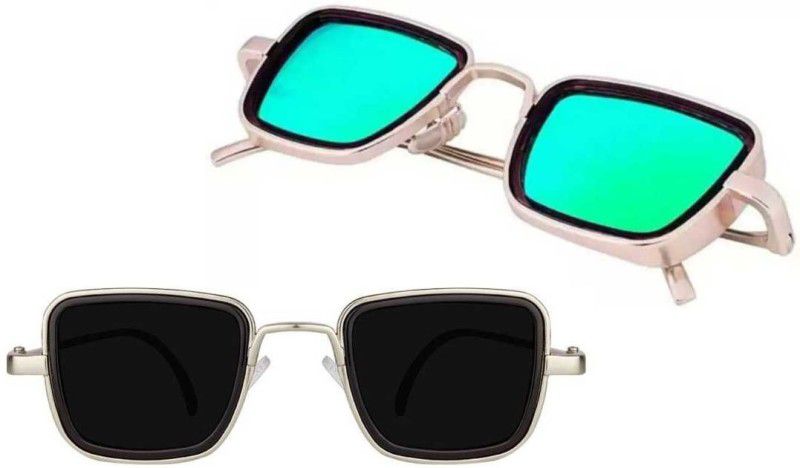 Night Vision, Riding Glasses, UV Protection, Mirrored, Photochromatic Lens, Polarized Retro Square Sunglasses (Free Size)  (For Boys & Girls, Multicolor)