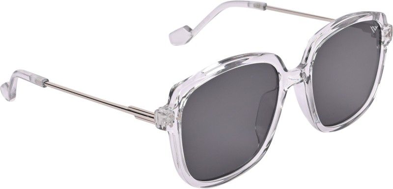 UV Protection Retro Square Sunglasses (52)  (For Men & Women, Black, Clear)