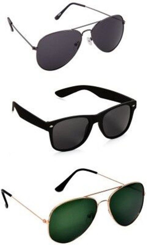 UV Protection Aviator, Wayfarer, Aviator Sunglasses (Free Size)  (For Boys, Black, Grey, Green)