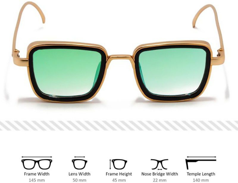 Round, Spectacle , Rectangular, Oval, Retro Square Sunglasses  (For Men & Women, Green)