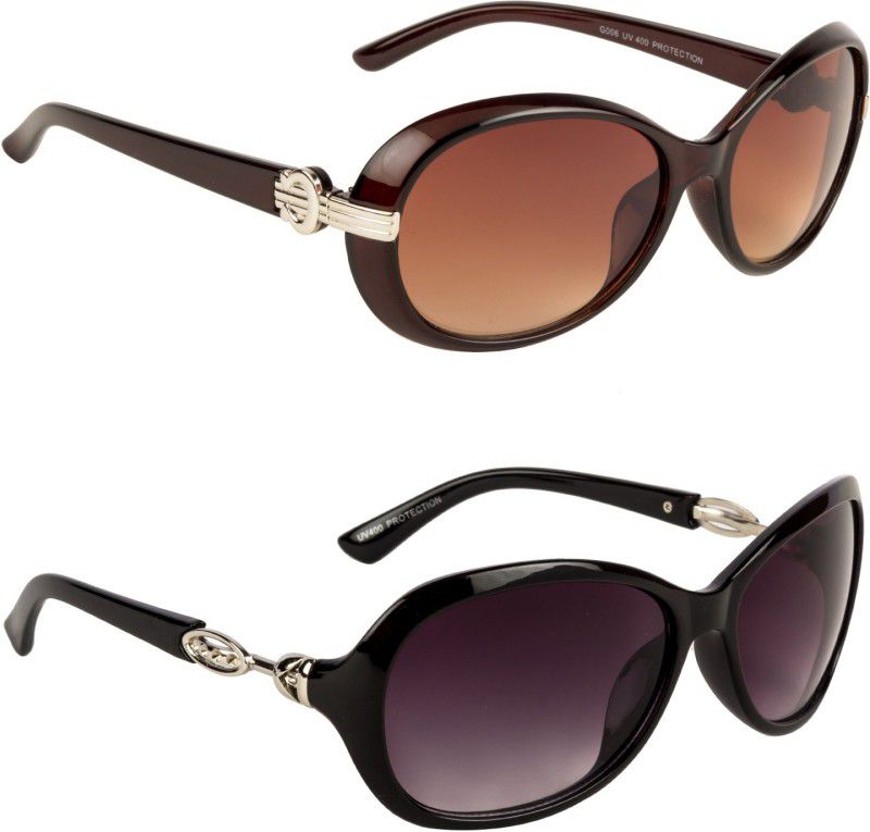 Butterfly Sunglasses  (For Men & Women, Brown, Black)