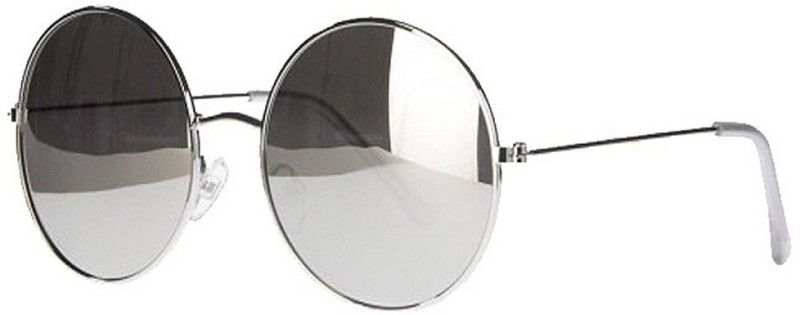 Gradient, UV Protection Round Sunglasses (Free Size)  (For Men & Women, Silver)