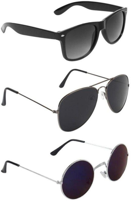 UV Protection Wayfarer, Round, Aviator Sunglasses (48)  (For Men & Women, Multicolor)