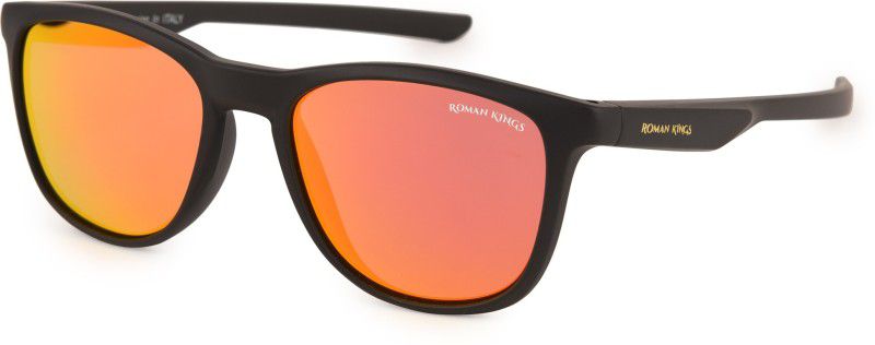 UV Protection, Mirrored Wayfarer Sunglasses (54)  (For Men & Women, Red)