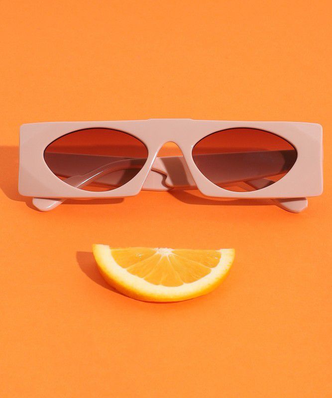 Polarized Rectangular Sunglasses (Free Size)  (For Women, Pink)