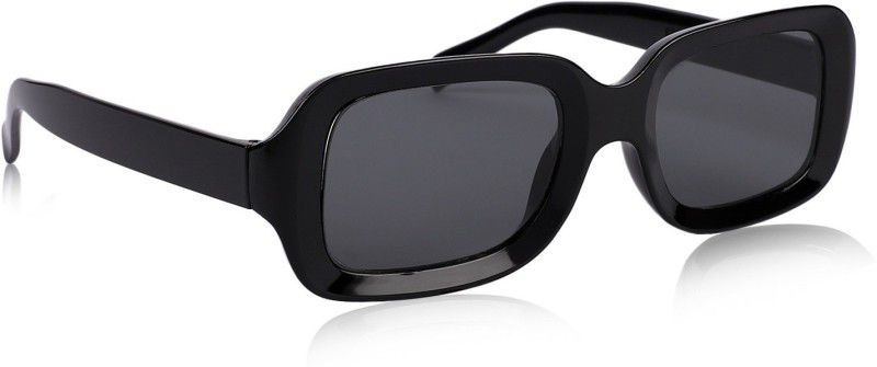 UV Protection, Mirrored, Polarized Rectangular Sunglasses (Free Size)  (For Men & Women, Black)