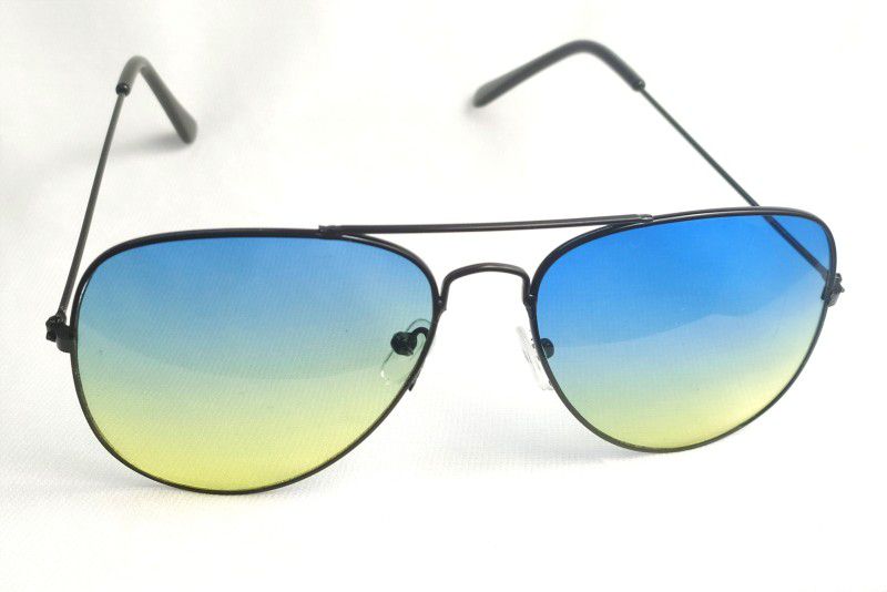 Gradient, UV Protection Aviator Sunglasses (Free Size)  (For Men & Women, Blue, Green)