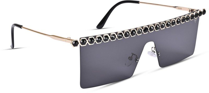 UV Protection Over-sized Sunglasses (60)  (For Women, Black)