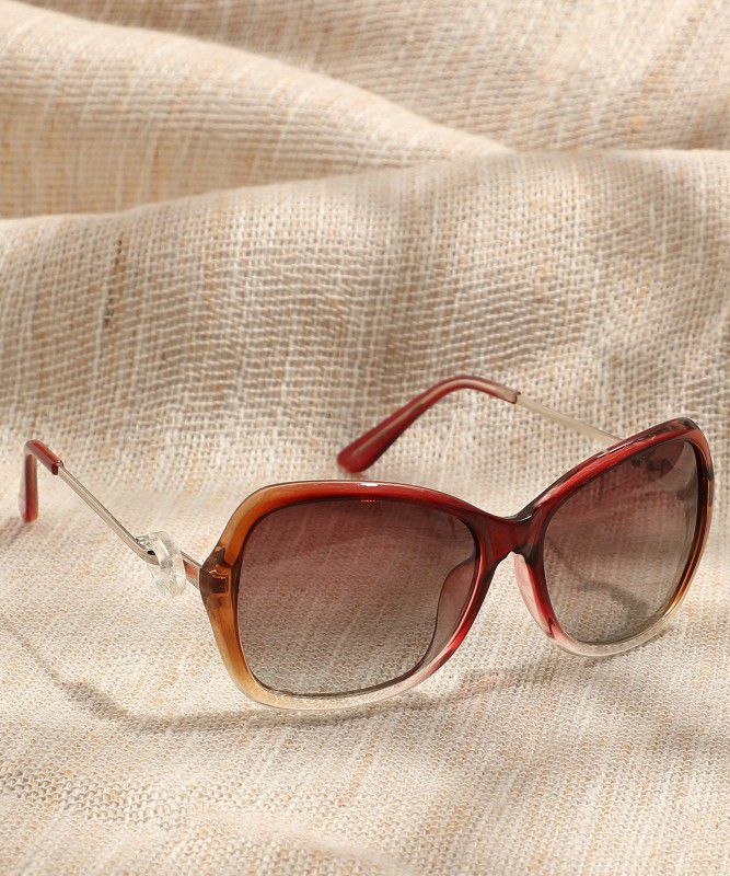 Polarized Over-sized Sunglasses (Free Size)  (For Men & Women, Brown)