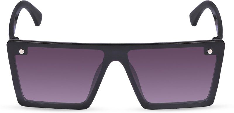 Gradient, UV Protection Retro Square Sunglasses (Free Size)  (For Men & Women, Black)