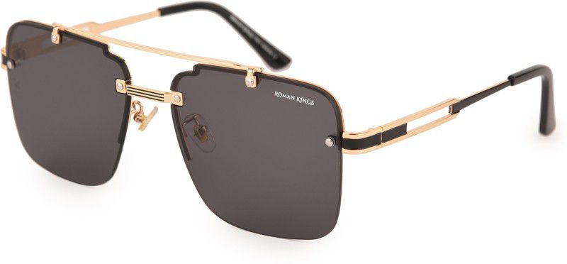 UV Protection, Mirrored Retro Square Sunglasses (57)  (For Men & Women, Black)