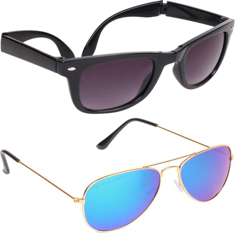 Mirrored Shield Sunglasses (33)  (For Men & Women, Black)