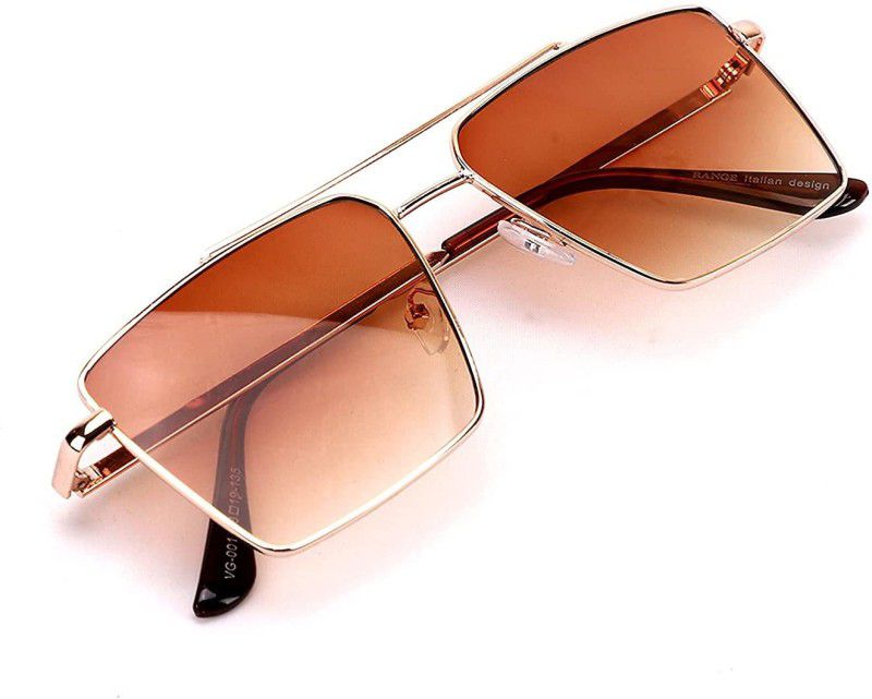 UV Protection, Mirrored Retro Square Sunglasses (Free Size)  (For Men & Women, Brown)