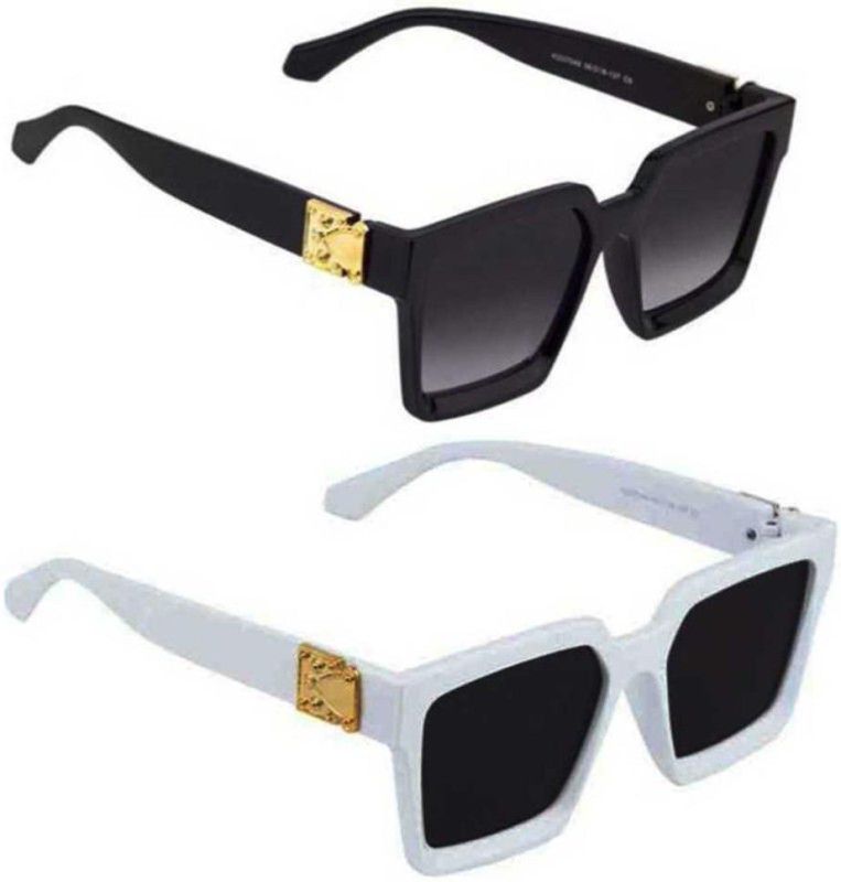 UV Protection Wayfarer, Retro Square Sunglasses (Free Size)  (For Men & Women, Black)
