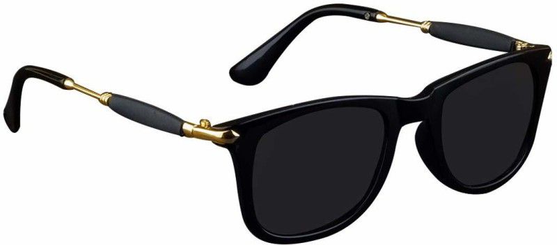 UV Protection, Toughened Glass Lens Retro Square Sunglasses (Free Size)  (For Men & Women, Black)