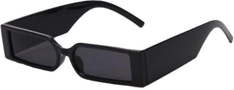 UV Protection Retro Square, Rectangular, Over-sized Sunglasses (Free Size)  (For Men & Women, Black)