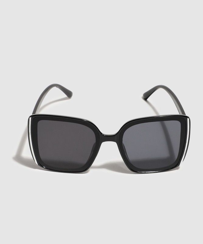 Polarized Over-sized Sunglasses (Free Size)  (For Men & Women, Grey)