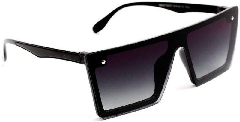 UV Protection Rectangular Sunglasses (Free Size)  (For Men, Black, Silver)