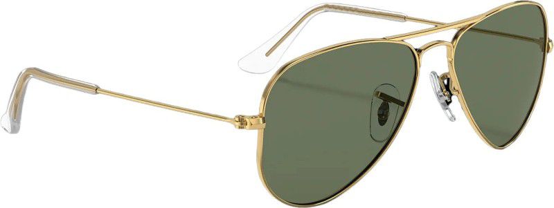 Toughened Glass Lens, UV Protection Aviator Sunglasses (56)  (For Women, Green)