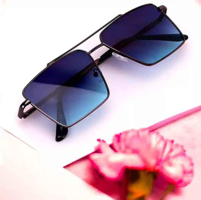 Gradient, UV Protection Retro Square Sunglasses (Free Size)  (For Men & Women, Blue)