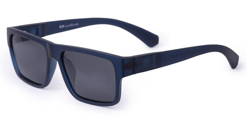 UV Protection, Polarized Sports, Rectangular, Wayfarer Sunglasses (Free Size)  (For Men & Women, Grey)