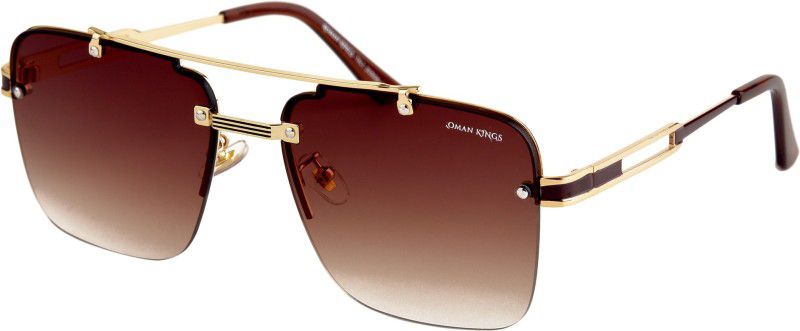 UV Protection, Gradient Retro Square Sunglasses (53)  (For Men & Women, Brown)