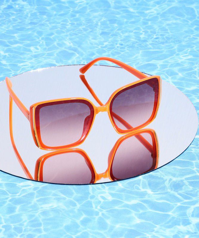 Polarized Over-sized Sunglasses (Free Size)  (For Men & Women, Violet)