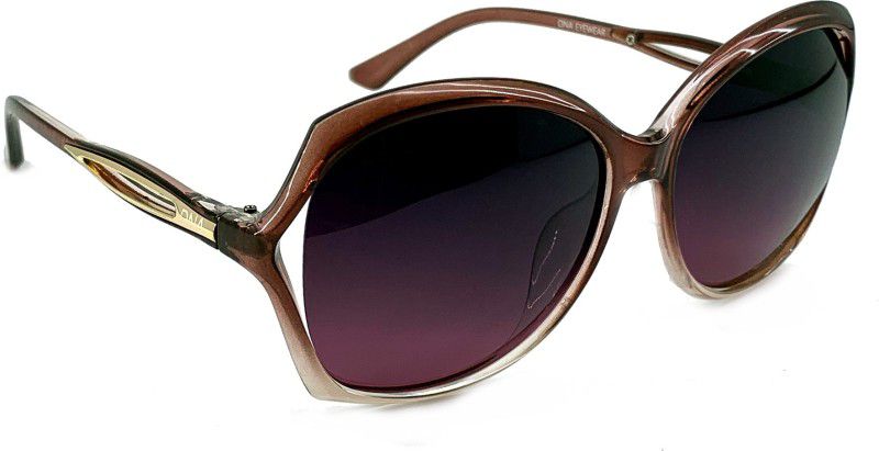Gradient, Polarized, UV Protection Butterfly, Cat-eye Sunglasses (59)  (For Women, Violet)