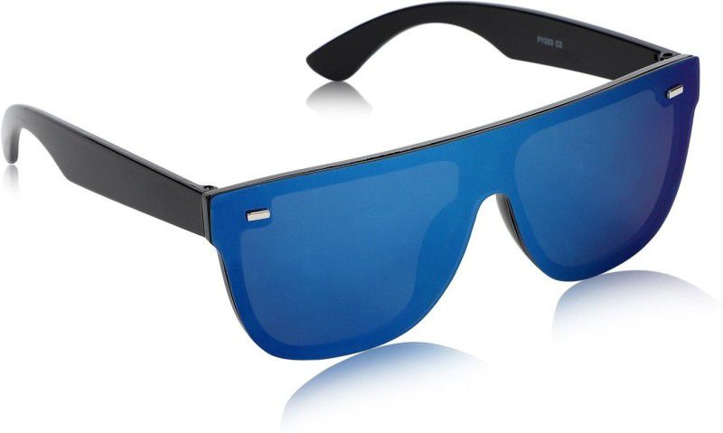 UV Protection, Mirrored, Riding Glasses Over-sized, Wayfarer, Aviator Sunglasses (Free Size)  (For Men & Women, Blue)