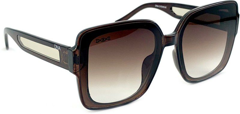 Gradient, UV Protection Retro Square Sunglasses (63)  (For Women, Brown)