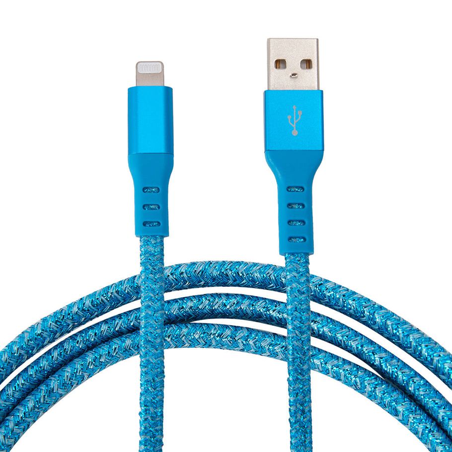 USB Lightning Metal Cable 1m - Blue