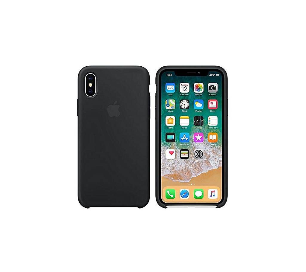Silicone Back Case for iPhone X - Black
