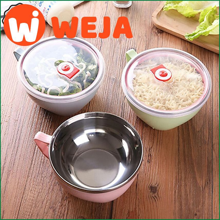 Rice Soup Bowls Noodle Bowl With Lid Handle Stainless Steel Leak-Proof Food Solid Bowl Container Household Utensil