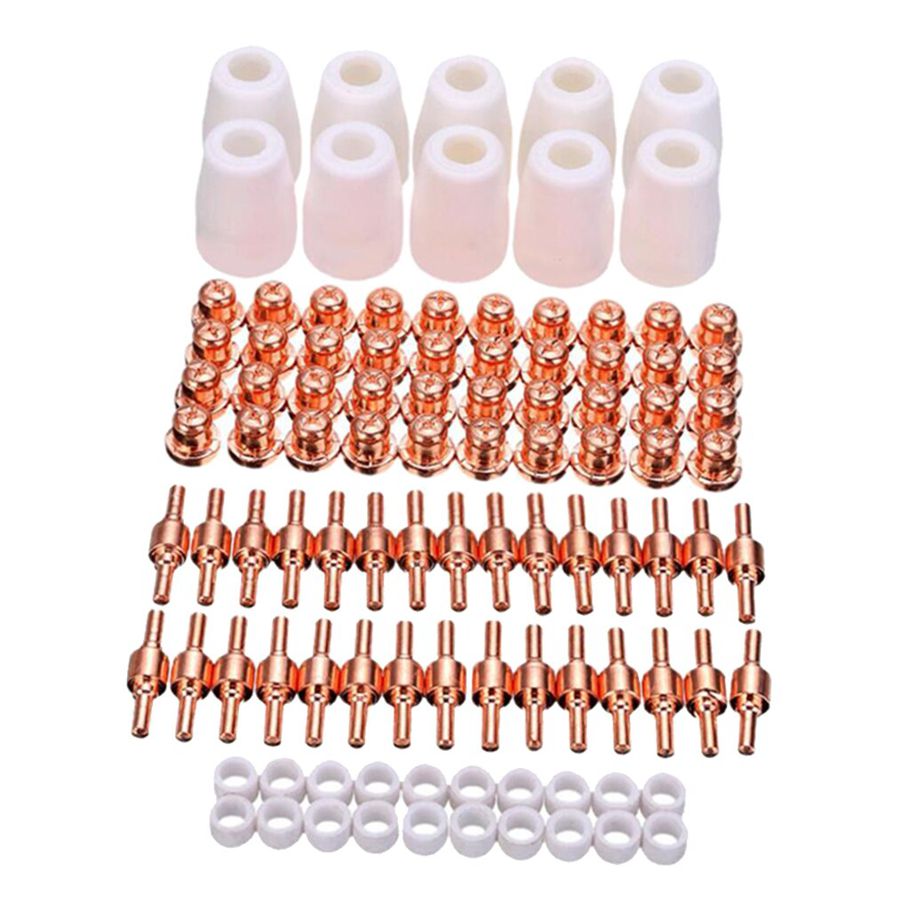 100Pcs PT-31 LG-40 consumables Air Plasma Cutter Cutting Nozzles Electrode Tip Torch Consumable Kits 40A Fit For LGK-40 CUT-40