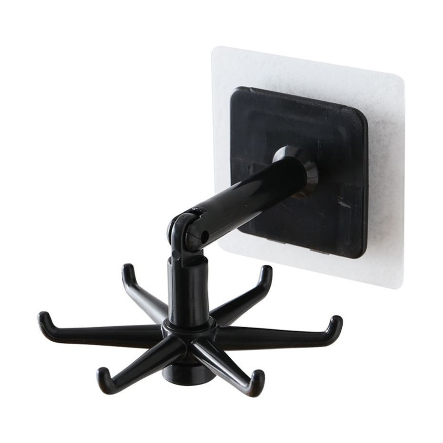 Extended and flexible top-mounted six-connected rack 360-degree rotatable 6-claw storage hook wall-mounted rack professional design