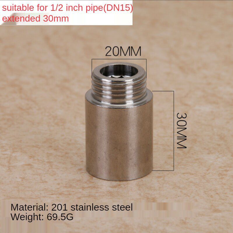 1/2 Male DN15 Male To Female Thread Tube Connector Stainless Steel Pipe Coupling Fitting Reducer Adapter Extender