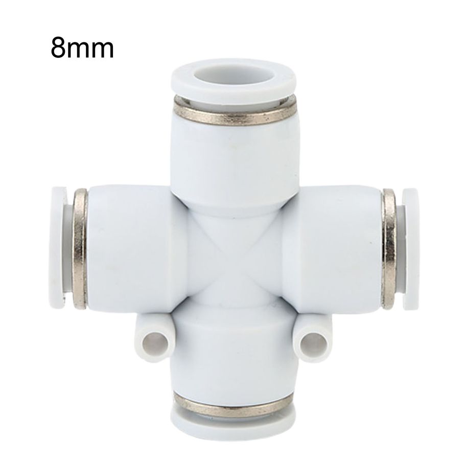 PZA 4-12mm 4-Way Cross Shaped Tube Pneumatic Connector Air Line Quick Fitting