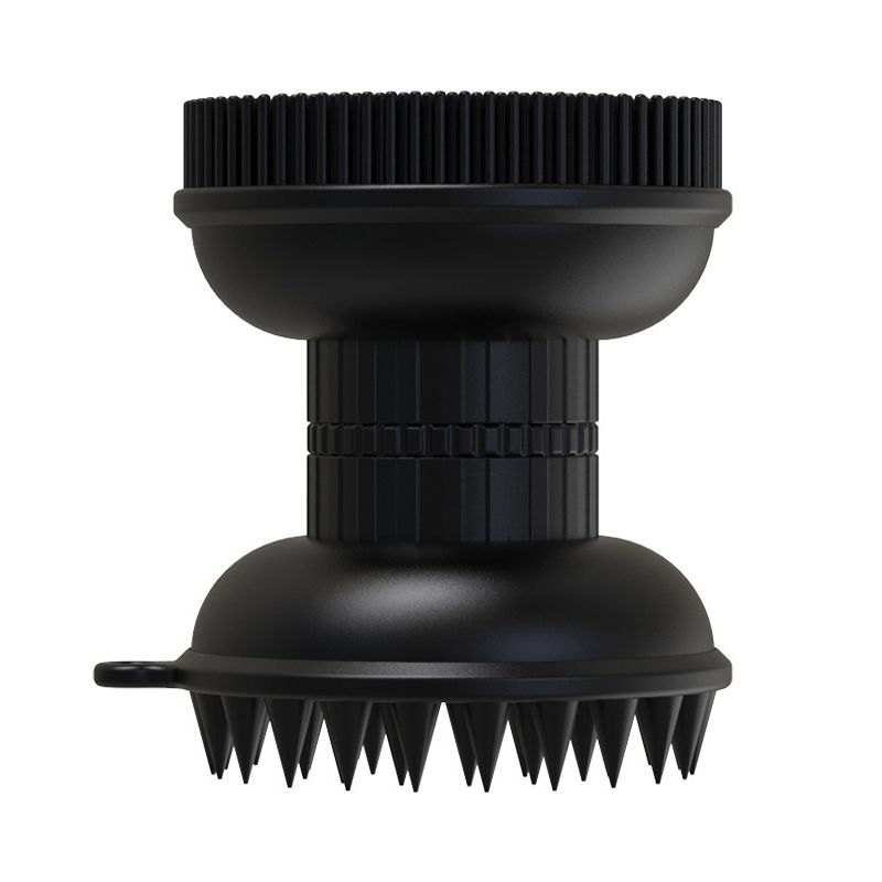 Shower Head Hair Mini Head Meridian Massage Wide Tooth Silicone Scalp Shampoo Massage Brush Washing Comb (Black)